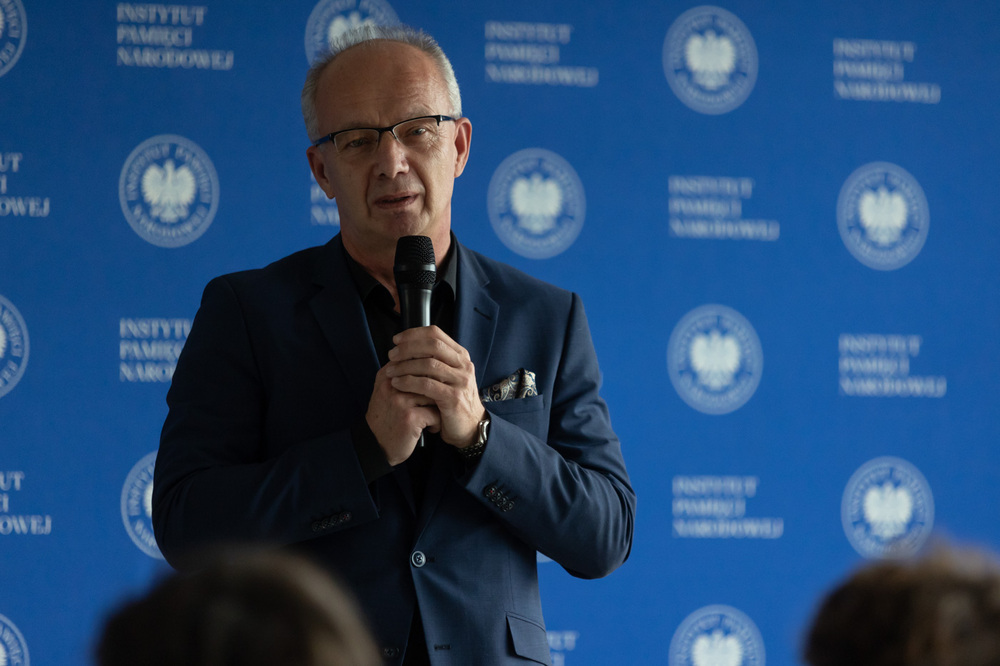 Inauguracja projektu „Łączka i inne miejsca poszukiwań” w Gdańsku. Na zdj. dr hab. Krzysztof Szwagrzyk, zastępca prezesa IPN – 30 października 2024. Fot. Roman Jocher