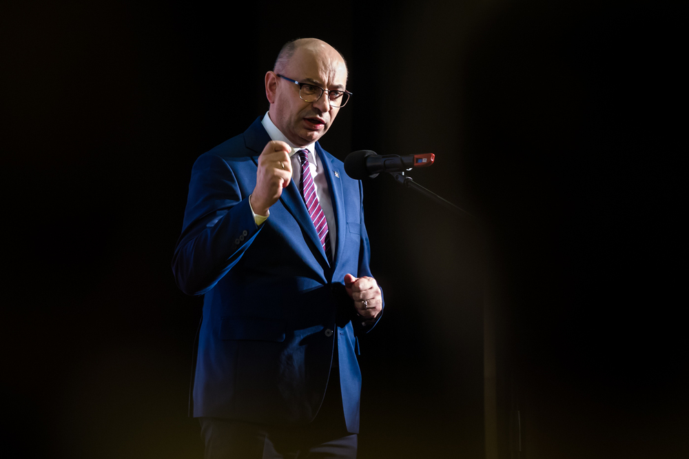 Gala XIII edycji nagrody honorowej IPN Świadek Historii w Rzeszowie – 6 listopada 2024. Na zdj. zastępca prezesa IPN dr Mateusz Szpytma. Fot. Sławek Kasper (IPN)