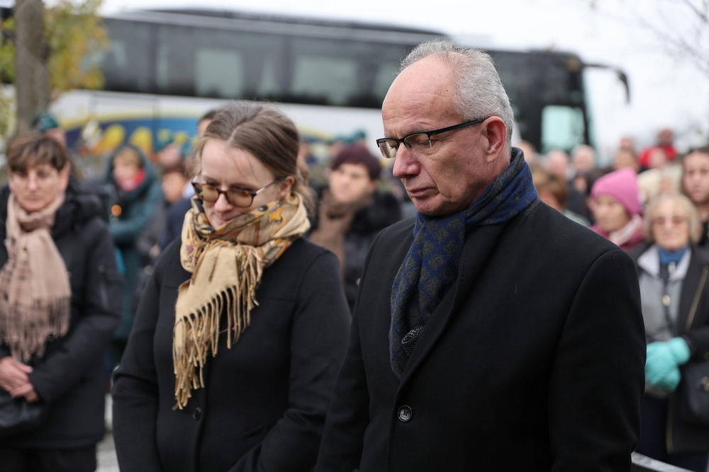 Uroczystości pogrzebowe śp. Wojciecha Duśko – ofiary terroru komunistycznego. Na zdj. zastępca prezesa IPN dr hab. Krzysztof Szwagrzyk – Wierzbna, 8 listopada 2024. Fot. Maciej Parysek (IPN)