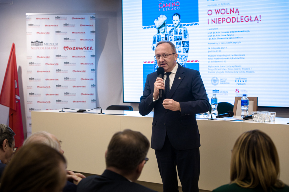 Debata historyczna „O Wolną i Niepodległą!”. Na zdj. zastępca prezesa IPN dr hab. Karol Polejowski – Warszawa, 14 listopada 2024. Fot. Sławek Kasper (IPN)