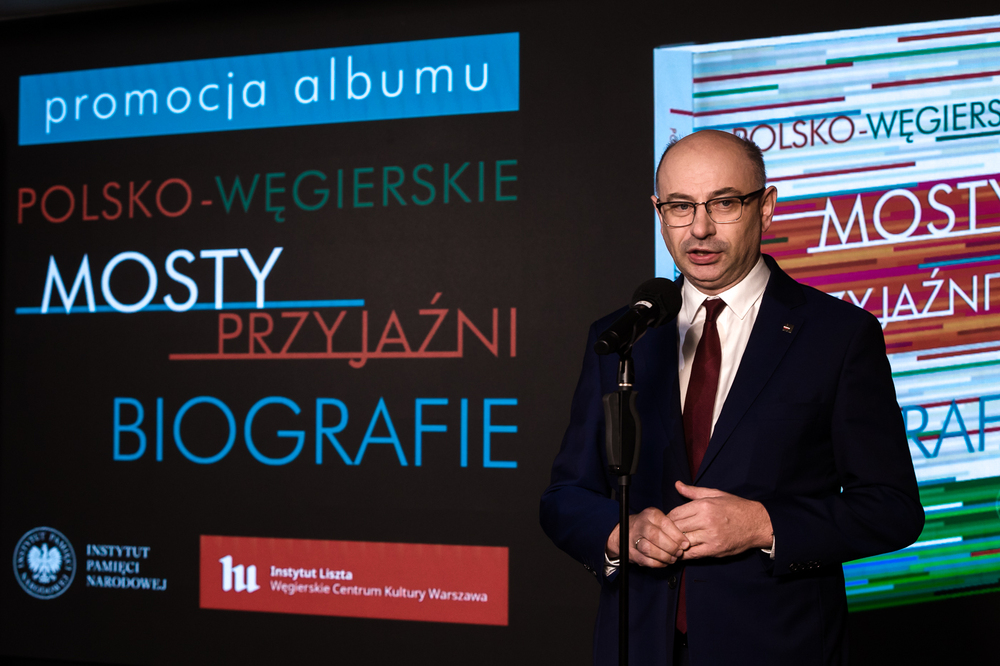 Promocja albumu „Polsko-węgierskie mosty przyjaźni. Biografie” – Warszawa, 15 listopada 2024. Na zdj. zastępca prezesa IPN dr Mateusz Szpytma. Fot. Sławek Kasper (IPN)