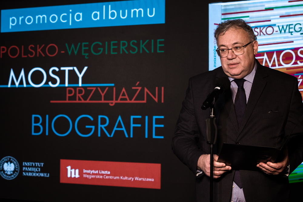 Promocja albumu „Polsko-węgierskie mosty przyjaźni. Biografie” – Warszawa, 15 listopada 2024. Na zdj. ambasador Węgier w Polsce István Íjgyártó. Fot. Sławek Kasper (IPN)