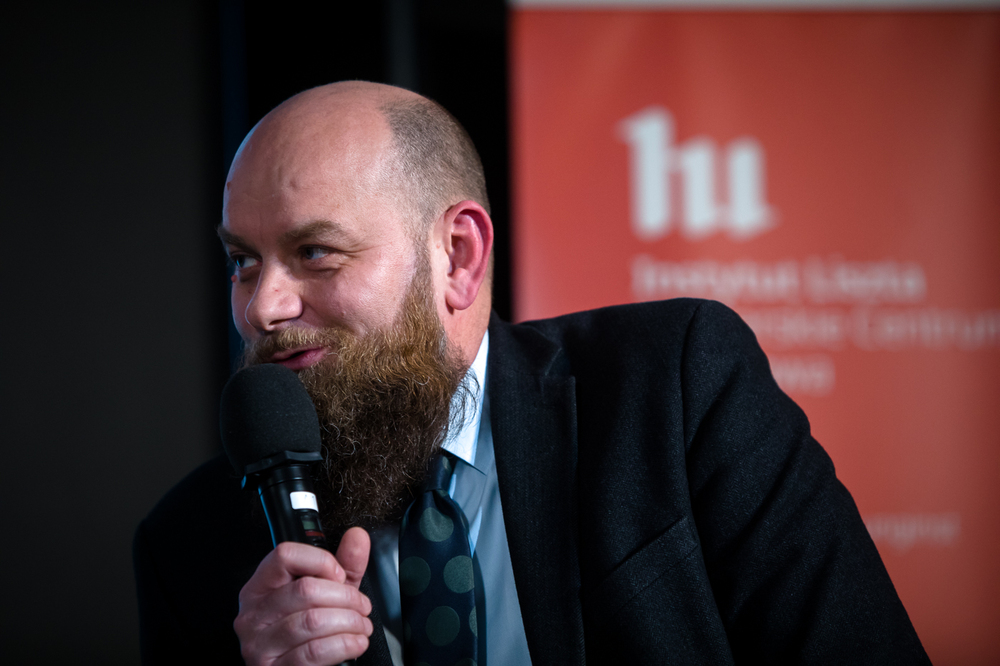 Promocja albumu „Polsko-węgierskie mosty przyjaźni. Biografie” – Warszawa, 15 listopada 2024. Na zdj. Gáspár Keresztes. Fot. Sławek Kasper (IPN)