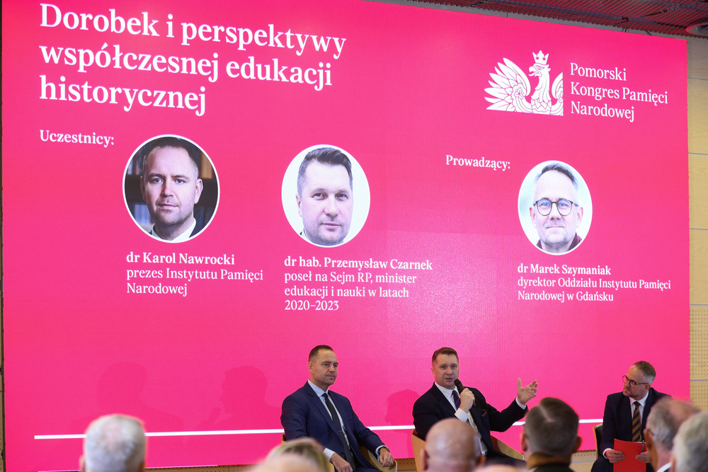Panel dyskusyjny „Dorobek i perspektywy współczesnej edukacji historycznej”– Pomorski Kongres Pamięci Narodowej, Gdańsk, 20 listopada 2024. Fot. Mikołaj Bujak (IPN)