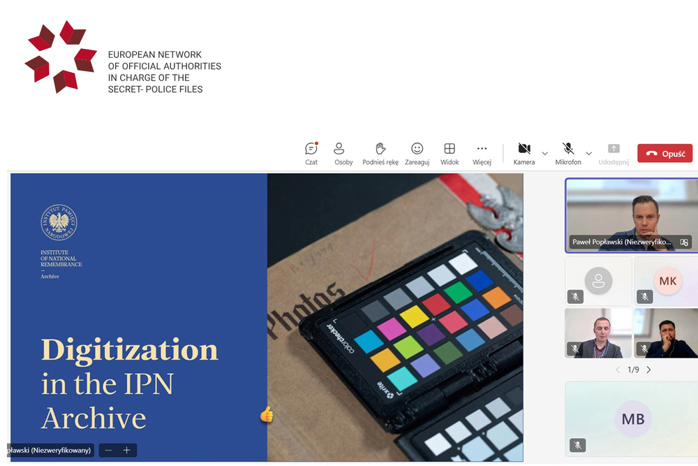 Międzynarodowe warsztaty online z digitalizacji oraz wykorzystania sztucznej inteligencji w archiwach – 5 grudnia 2024. Fot. Katarzyna Adamów (IPN)