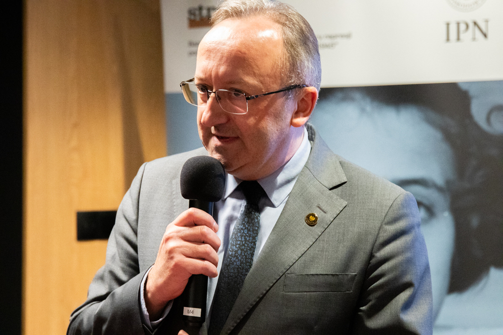 Spotkanie „Rok 1989: Łódź na rozdrożu – przemysłowe miasto w cieniu transformacji ustrojowej”. Na zdjęciu zastępca prezesa IPN dr hab. Karol Polejowski. Fot. Kornelia Zaborska (IPN)