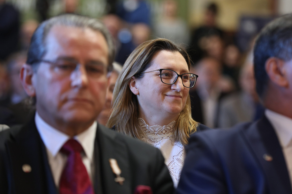 Uroczystość wręczenia odznaczeń Krzyża Wolności i Solidarności byłym działaczom opozycji niepodległościowej z lat 1956–1989. Na zdj. dyrektor Archiwum IPN Marzena Kruk – Warszawa, 13 grudnia 2024. Fot. Mikołaj Bujak (IPN)