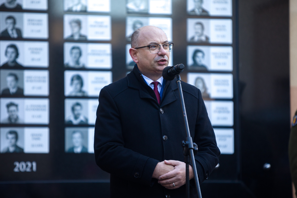 Obchody 43. rocznicy wprowadzenia stanu wojennego w Muzeum Żołnierzy Wyklętych i Więźniów Politycznych PRL. Na zdj. zastępca prezesa IPN dr Mateusz Szpytma – Warszawa, 13 grudnia 2024. Fot. Sławek Kasper (IPN)