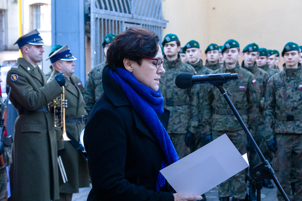 Obchody 43. rocznicy wprowadzenia stanu wojennego w Muzeum Żołnierzy Wyklętych i Więźniów Politycznych PRL. Na zdj. dyrektor MŻWiWP PRL Adrianna Garnik – Warszawa, 13 grudnia 2024. Fot. Sławek Kasper (IPN)