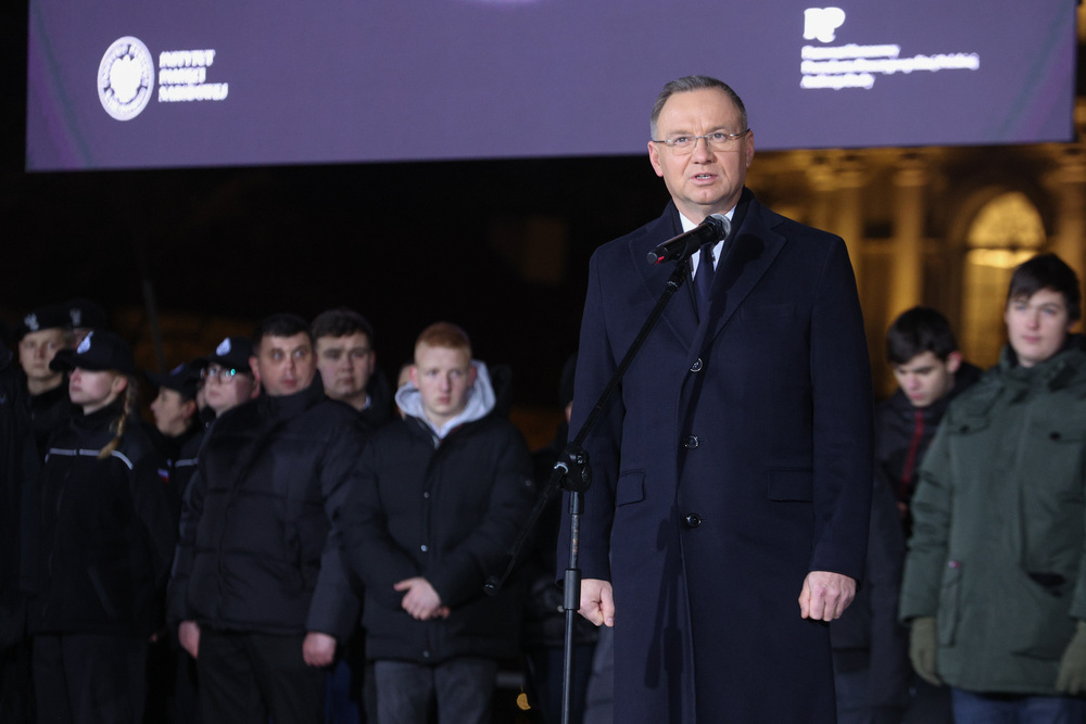 Ofiarom stanu wojennego. Zapal Światło Wolności. Na zdj. Prezydent RP Andrzej Duda – Warszawa, 13 grudnia 2024. Fot. Mikołaj Bujak (IPN)