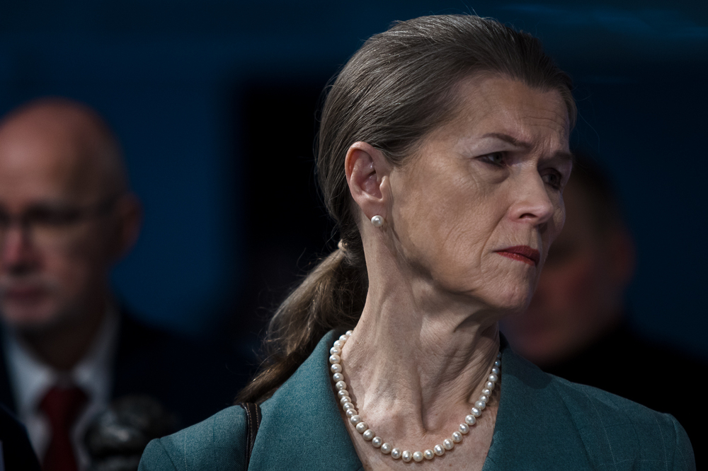 Uroczystość wręczenia Medalu Reipublicae Memoriae Meritum Adzie Krystynie Willenberg. Na zdj. ambasador Argentyny Alicia Irene Falkowski – Warszawa, 23 stycznia 2025. Fot. Sławek Kasper (IPN)