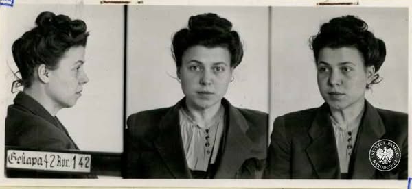 Zdjęcie sygnalityczne Wandy Węgierskiej, pochodzące z akt Tajnej Policji Państwowej w Düsseldorfie - Geheime Staatspolizei Staatspolizeileitstelle Düsseldorf (fot. z zasobu AIPN)