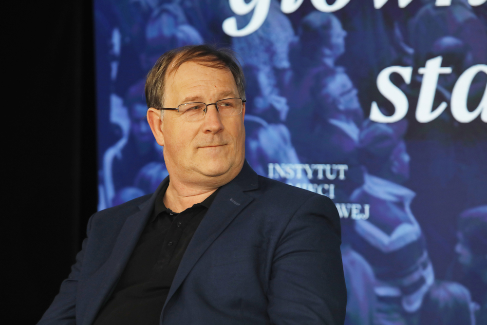 Spotkanie otwarte „Jerzy Urban – główny propagandysta stanu wojennego” z cyklu „Oblicza historii”. Na zdj. dr Grzegorz Majchrzak – Warszawa, 11 lutego 2025. Fot. Piotr Życieński (IPN)