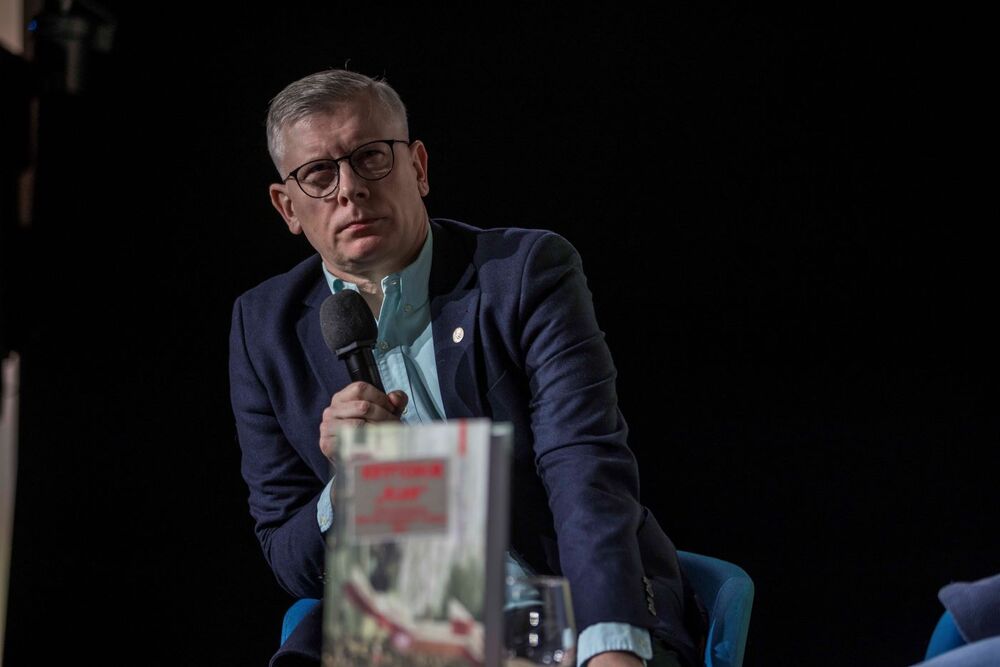 Dyskusja o serii wydawniczej „Kryptonim »Klan«. Służba Bezpieczeństwa wobec NSZZ »Solidarność« w Gdańsku” – Warszawa, 12 lutego 2025. Na zdj. doradca prezesa IPN dr hab. Sławomir Cenckiewicz. Fot. Katarzyna Adamów (AIPN)