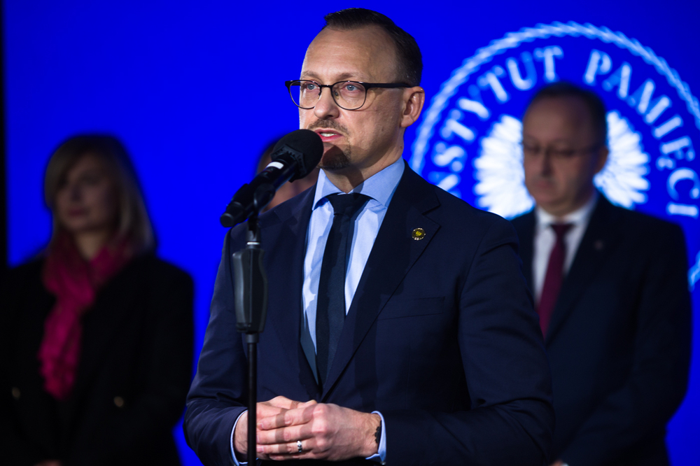 Konferencja prasowa kierownictwa Instytutu Pamięci Narodowej. Na zdj. dr Rafał Leśkiewicz, rzecznik prasowy IPN – Warszawa, 13 lutego 2025. Fot. Sławek Kasper (IPN)