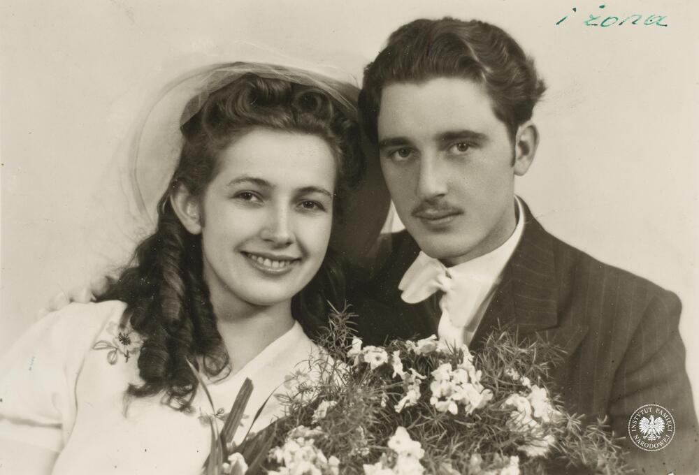 Tadeusz Gajda ps. Tarza z żoną Jadwigą Naja, fot. AIPN, sygn. IPNRz-13-1-400-1