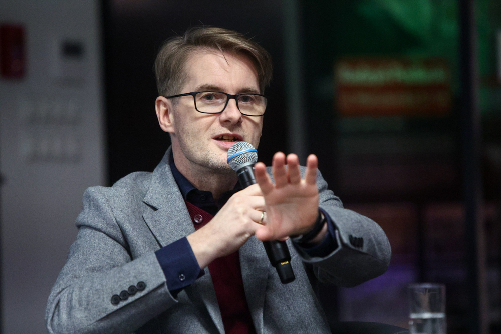 5 lat działalności Izby Pamięci Strzelecka 8. Na zdj. dr hab. Piotr Majewski, prof. UKSW – Warszawa, 27 lutego 2025. Fot. Sławek Kasper (IPN)