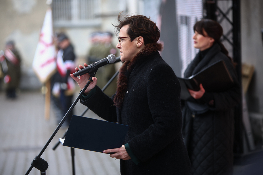 Obchody Narodowego Dnia Pamięci Żołnierzy Wyklętych w Muzeum Żołnierzy Wyklętych i Więźniów Politycznych PRL w Warszawie. Na zdj. Adrianna Garnik, dyrektor Muzeum Żołnierzy Wyklętych i Więźniów Politycznych PRL – 1 marca 2025. Fot. Sławek Kasper (IPN)