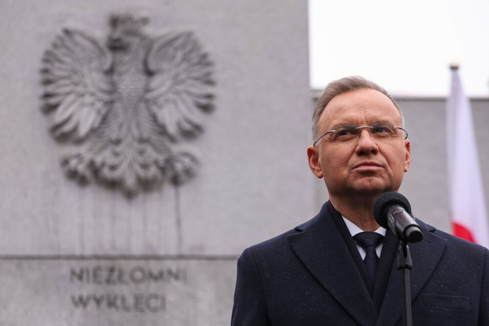 Obchody Narodowego Dnia Pamięci Żołnierzy Wyklętych na powązkowskiej „Łączce”. Na zdj. Prezydent RP Andrzej Duda – Warszawa, 1 marca 2025. Fot. Mikołaj Bujak (IPN)