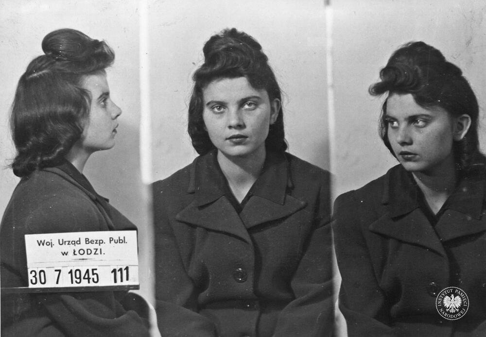 NN kobieta aresztowana 30 lipca 1945 r. przez Wojewódzki Urząd Bezpieczeństwa Publicznego w Łodzi, fot. AIPN, sygn. IPNLd-14-4-9-135-1