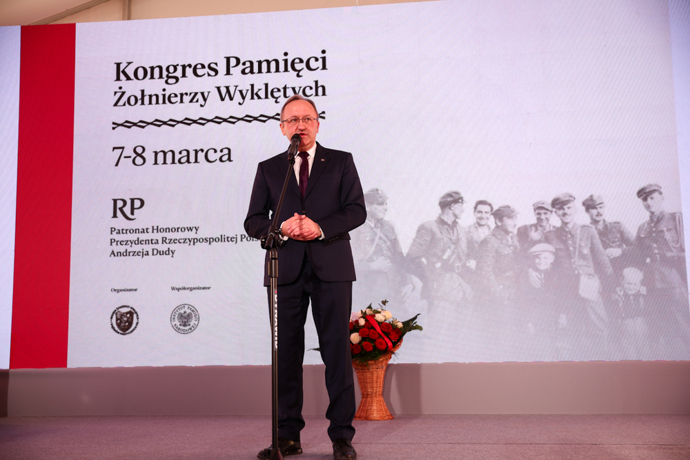 Rozpoczął się Kongres Pamięci Żołnierzy Wyklętych – Warszawa, 7 marca 2025. Na zdj. zastępca prezesa IPN dr hab. Karol Polejowski. Fot. Sławek Kasper (IPN)