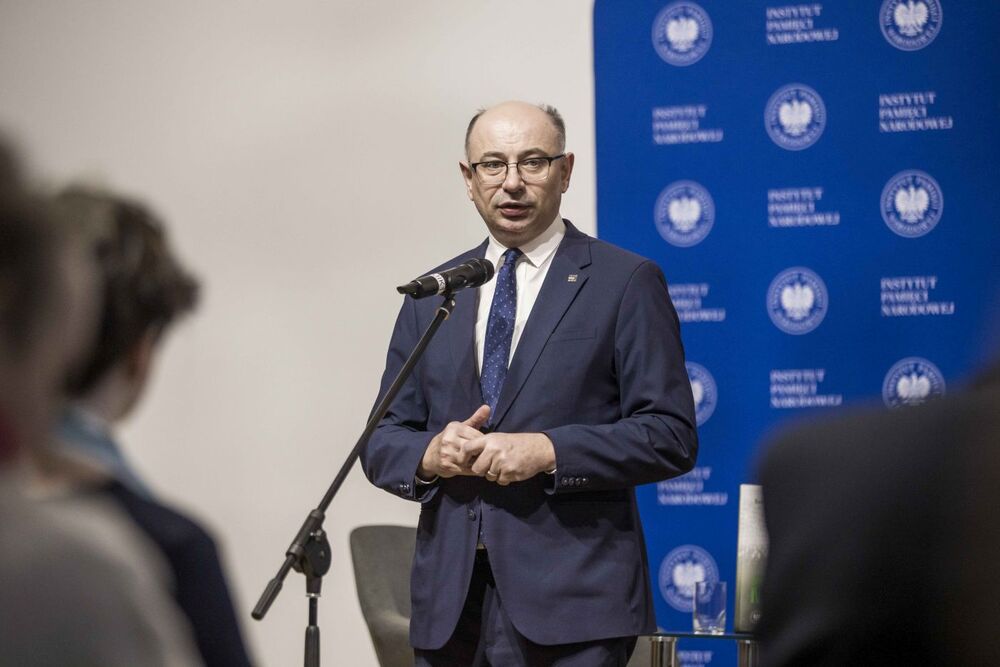 Dyskusja o książce „Stanisław Mierzwa (1905–1985)”. Na zdj. dr Mateusz Szpytma, zastępca prezesa IPN – Warszawa, 11 marca 2025. Fot. Katarzyna Adamów (IPN)