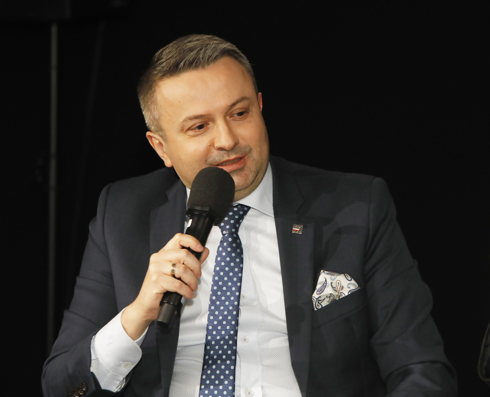 „Czwarta władza. Kształtowanie się rynku medialnego po 1989 roku”. Dyskusja z ekspertami o mediach. Na zdj. dr Sebastian Pilarski, dyrektor BBH IPN – 18 marca 2025. Fot. Piotr Życieński (IPN)