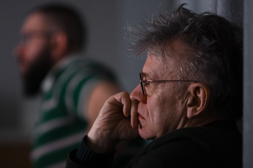 Spotkanie z dr. hab. Sebastianem Piątkowskim, autorem książki „W płomieniach zaś ciągle odzywały się jęki...”. Na zdj. Maciej Pawlicki – Warszawa, 21 marca 2025. Fot. Sławek Kasper (IPN)