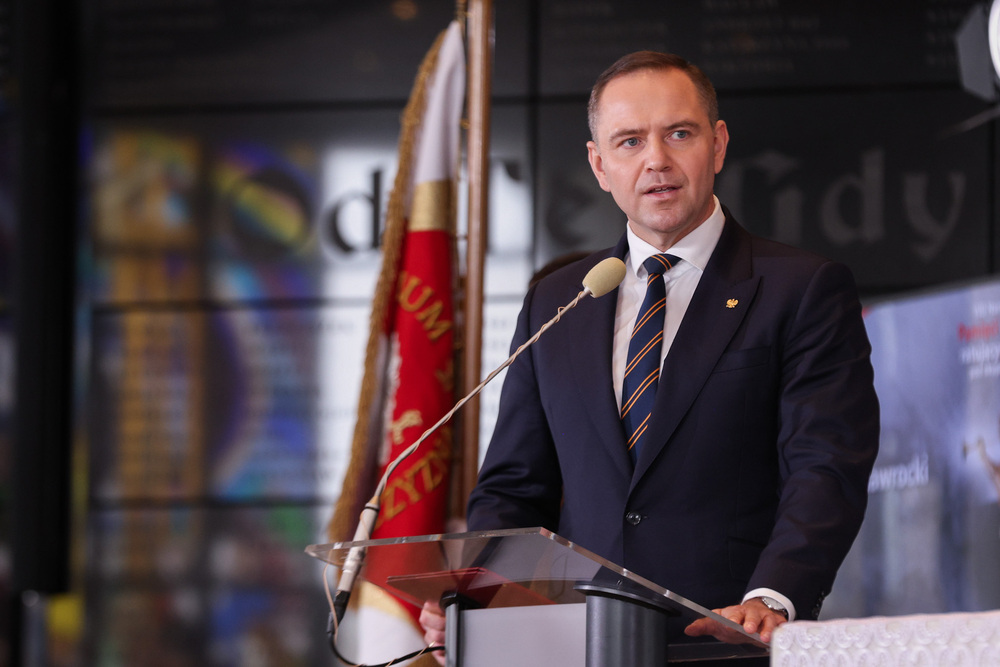 Oddaliśmy hołd Polakom ratującym Żydów. Na zdj. prezes IPN dr Karol Nawrocki – Toruń, 24 marca 2025. Fot. Mikołaj Bujak (IPN)