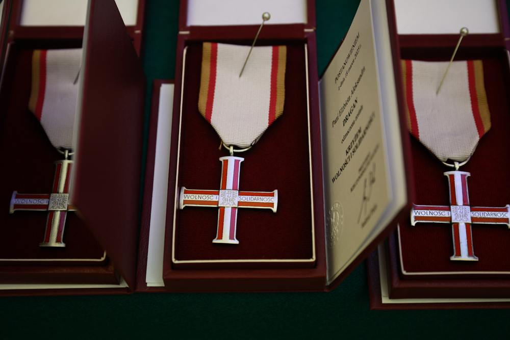 Uroczystość wręczenia Krzyży Wolności i Solidarności byłym działaczom NZS Politechniki Warszawskiej z lat 1980–1989 – Warszawa, 31 marca 2025. Fot. Sławek Kasper (IPN)