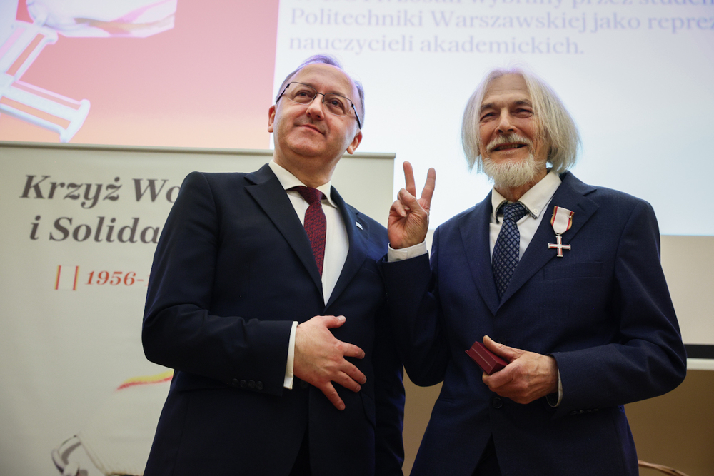 Uroczystość wręczenia Krzyży Wolności i Solidarności byłym działaczom NZS Politechniki Warszawskiej z lat 1980–1989 – Warszawa, 31 marca 2025. Fot. Sławek Kasper (IPN)