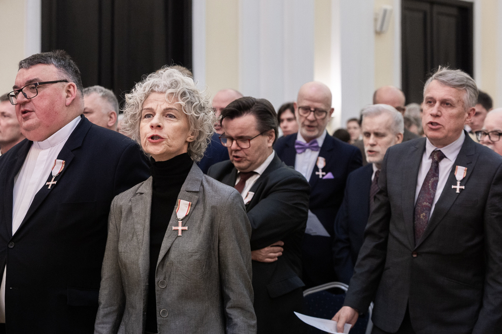 Uroczystość wręczenia Krzyży Wolności i Solidarności byłym działaczom NZS Politechniki Warszawskiej z lat 1980–1989 – Warszawa, 31 marca 2025. Fot. Sławek Kasper (IPN)