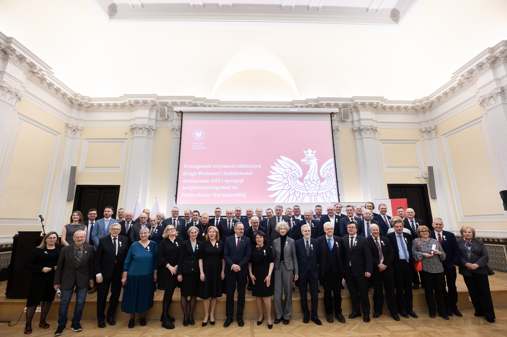 Uroczystość wręczenia Krzyży Wolności i Solidarności byłym działaczom NZS Politechniki Warszawskiej z lat 1980–1989 – Warszawa, 31 marca 2025. Fot. Sławek Kasper (IPN)