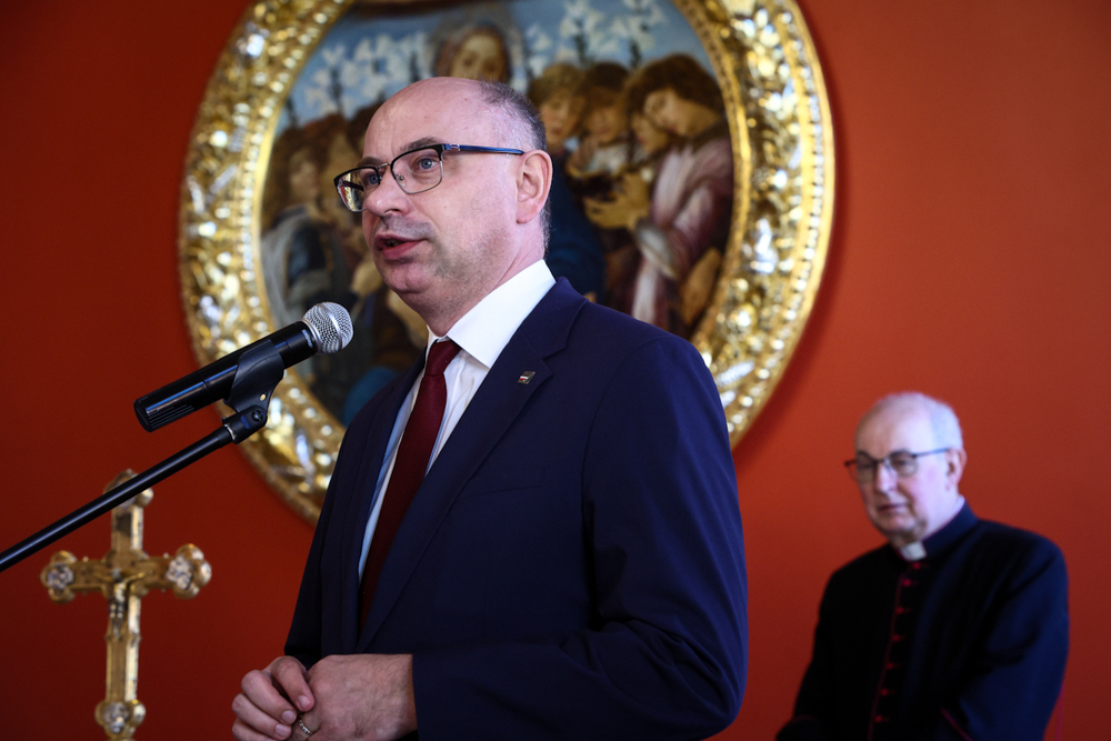 Podpisanie porozumienia z Archidiecezją Poznańską – Poznań, 4 kwietnia 2025. Na zdj. zastępca prezesa IPN dr Mateusz Szpytma. Fot. Sławek Kasper (IPN)