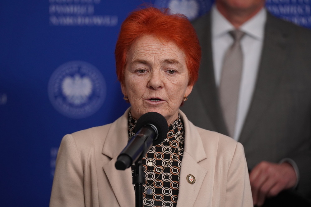 Wznowienie śledztw w sprawie Radomskiego Czerwca '76. Na zdj. Mirosława Hetman, prezes Stowarzyszenia Radomski Czerwiec 76 – Radom, 8 kwietnia 2025. Fot. Dominik Borek (IPN)