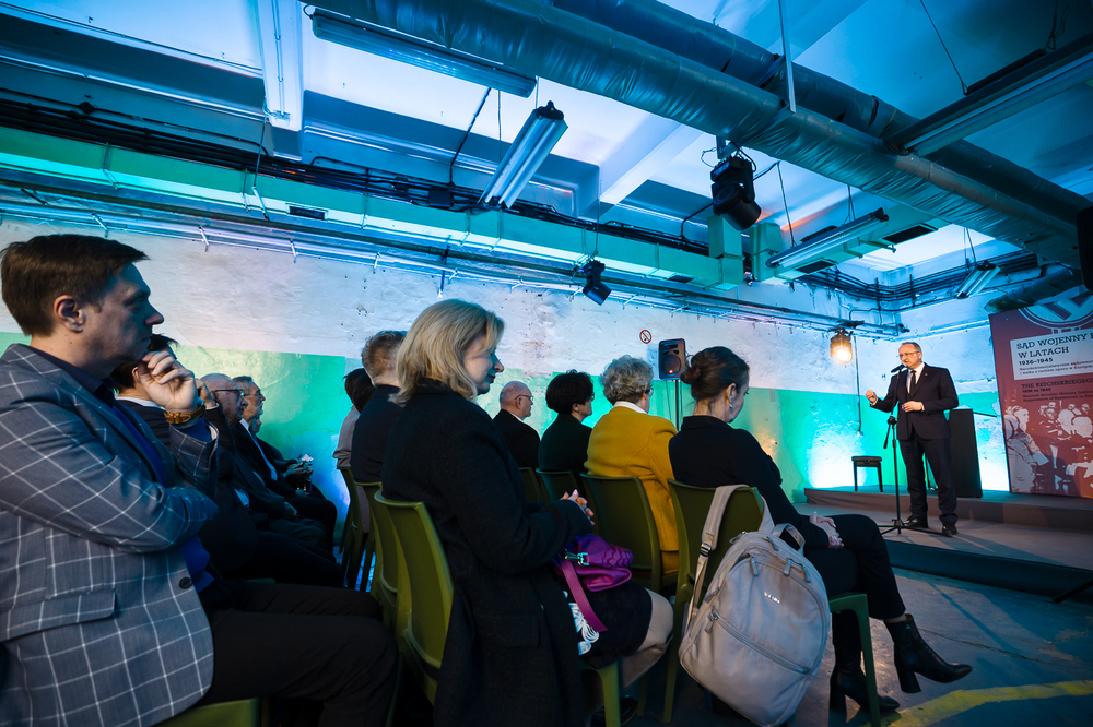 Prezentacja wystawy „Sąd Wojenny Rzeszy w latach 1936–1945. Narodowosocjalistyczne sądownictwo wojskowe i walka z ruchem oporu w Europie” – Warszawa, 9 kwietnia 2025. Fot. Sławek Kasper (IPN)