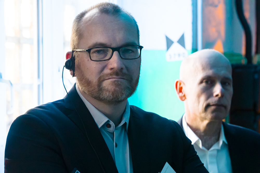 Prezentacja wystawy „Sąd Wojenny Rzeszy w latach 1936–1945. Narodowosocjalistyczne sądownictwo wojskowe i walka z ruchem oporu w Europie” – Warszawa, 9 kwietnia 2025. Na zdj. od lewej Lars Skowronski, dr Paweł Kosiński. Fot. Sławek Kasper (IPN)