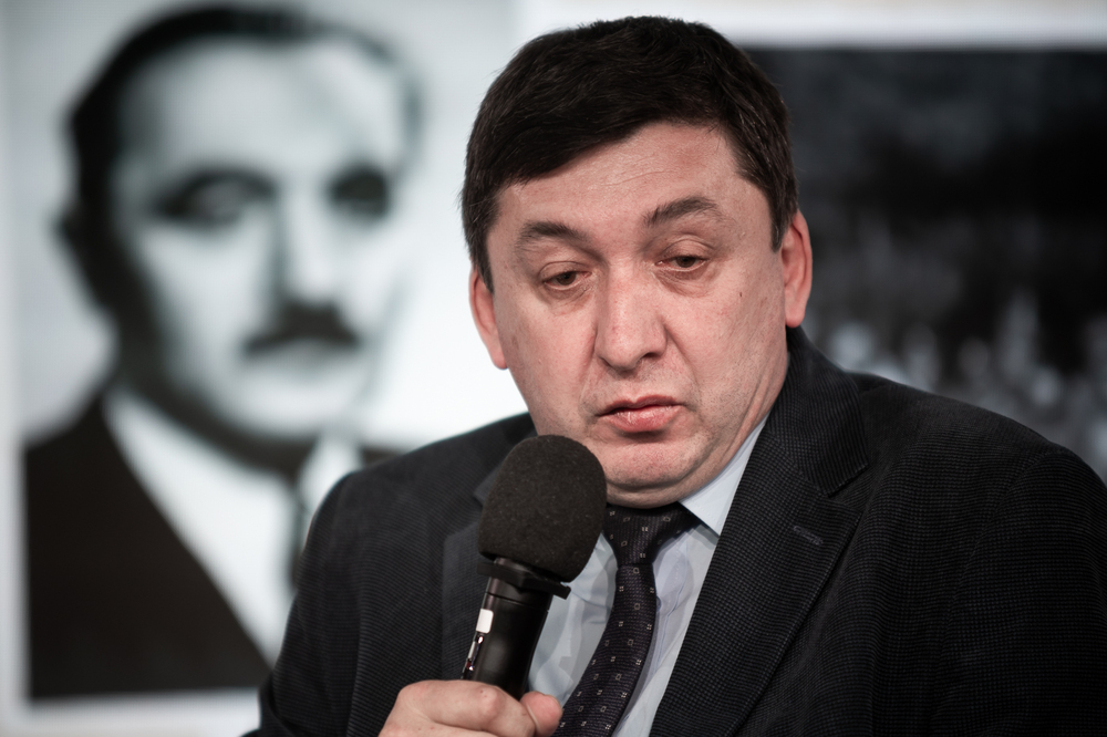 Debata naukowa „1945 – rok nowego zniewolenia. Doświadczenie Polski” – Warszawa, 16 kwietnia 2025. Na zdj. prof. dr hab. Marek Kornat. Fot. Sławek Kasper (IPN)