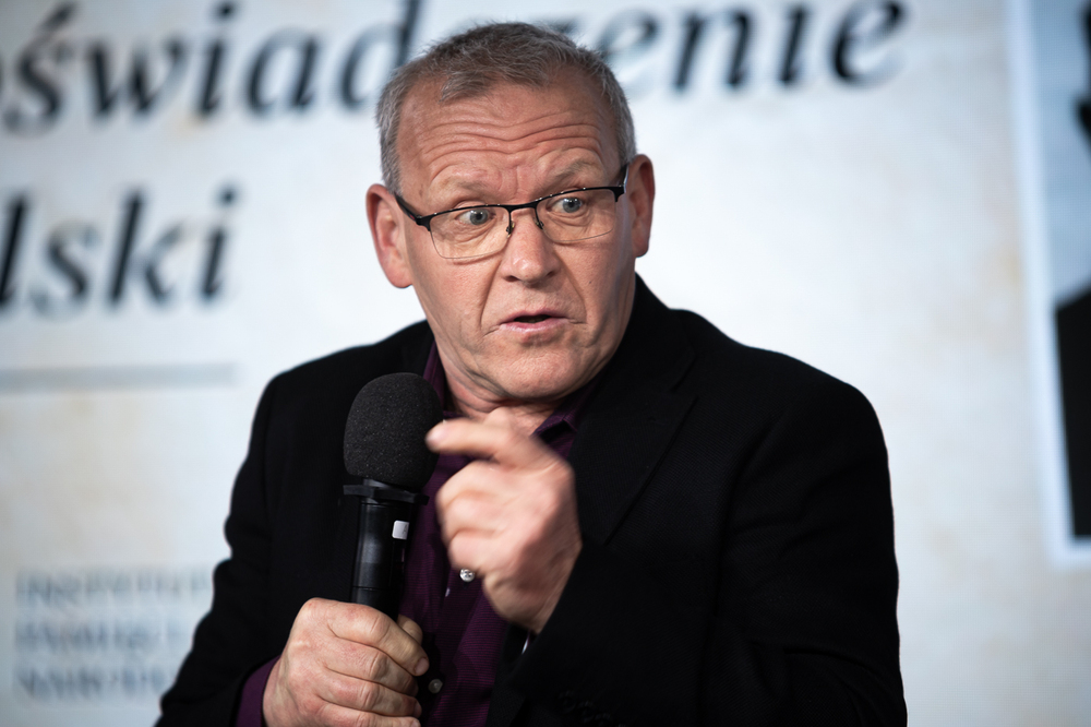 Debata naukowa „1945 – rok nowego zniewolenia. Doświadczenie Polski” – Warszawa, 16 kwietnia 2025. Na zdj. dr hab. Bogdan Musiał. Fot. Sławek Kasper (IPN)