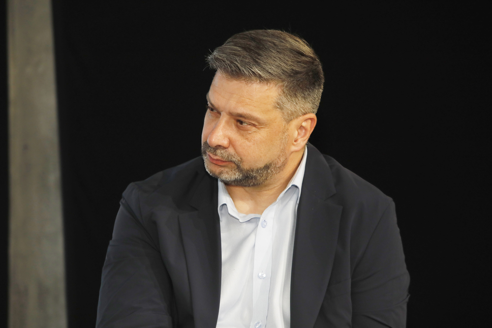 „Władcy słów i umysłów – media w PRL” – spotkanie otwarte z cyklu „Filary systemu”. Na zdj. dr hab. Filip Musiał – Warszawa, 22 kwietnia 2025 r. Fot. Piotr Życieński (IPN)