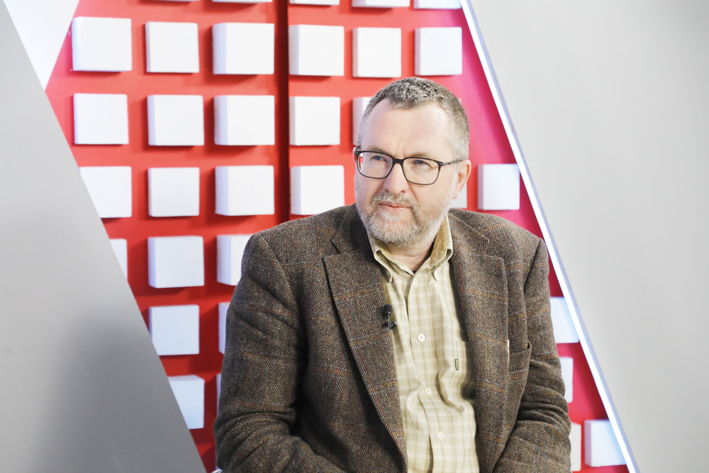 „Kulisy historii” odc. 214 „Wywiad i kontrwywiad AK podczas II wojny światowej”. Na zdj. dr hab. Władysław Bułhak – 3 maja 2025. Fot. Piotr Życieński (IPN)