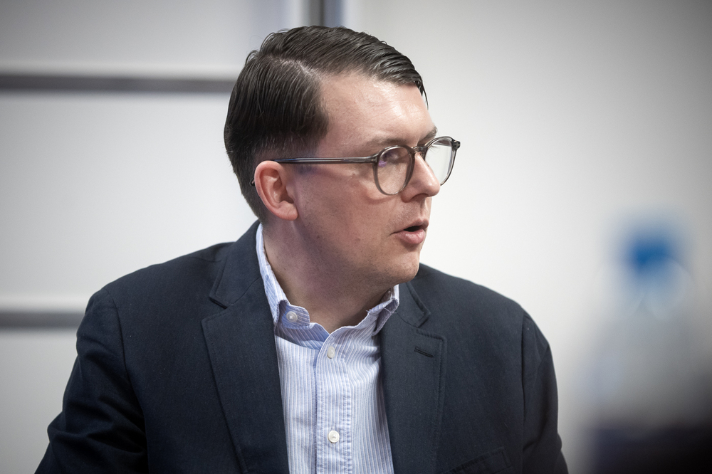 Wizyta delegacji z Albanii w IPN. Na zdj. Rafał Michliński – Warszawa, 13 maja 2025. Fot. Sławek Kasper (IPN)