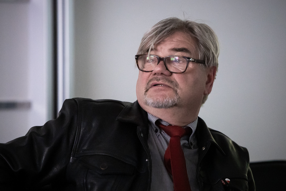 Wizyta delegacji z Albanii w IPN. Na zdj. dr Tomasz Sikorski – Warszawa, 13 maja 2025. Fot. Sławek Kasper (IPN)