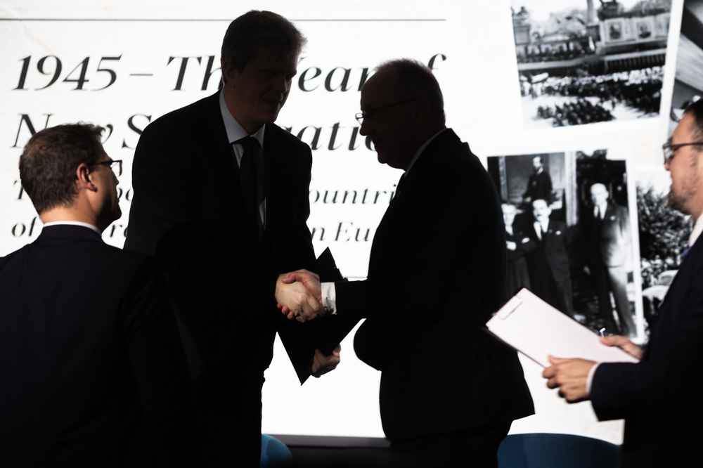 Międzynarodowa dyskusja naukowa „1945 – rok nowego zniewolenia. Doświadczenie Europy Środkowo-Wschodniej” – Warszawa, 14 maja 2025. Fot. Sławek Kasper (IPN)