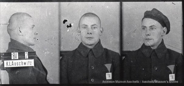 Otto Küsel – w KL Auschwitz nadano mu numer 2, uciekł w grudniu 1942 r., ponownie został osadzony w obozie we wrześniu 1943 r., w lutym 1944 r. przeniesiono go do KL Flossenbürg , przeżył (źródło: Archiwum PMA-B)