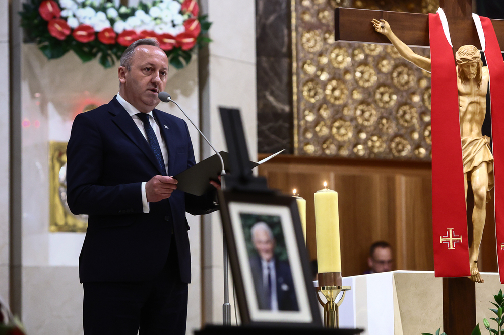 Pożegnanie śp. mjr. Bogusława Nizieńskiego – Warszawa, 29 maja 2025. Na zdj. zastępca prezesa IPN dr hab. Karol Polejowski. Fot. Sławek Kasper (IPN)