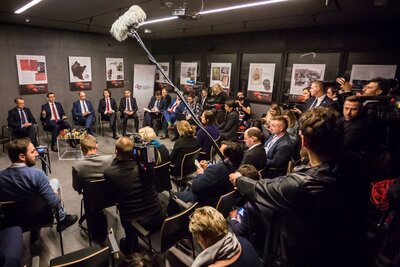 Spotkanie z dziennikarzami zagranicznymi w Muzeum im. Rodziny Ulmów w Markowej – 2 lutego 2018. Fot. Sławomir Kasper (IPN)