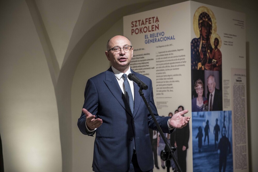 „Droga i dziedzictwo. Dzieje rodziny Moszoro / Camino y Legado. Historia de la Familia Moszoro” – wystawa Archiwum IPN na Jasnej Górze. Na zdj. zastępca prezesa IPN dr Mateusz Szpytma – Częstochowa, 16 czerwca 2025. Fot. Katarzyna Adamów (IPN)