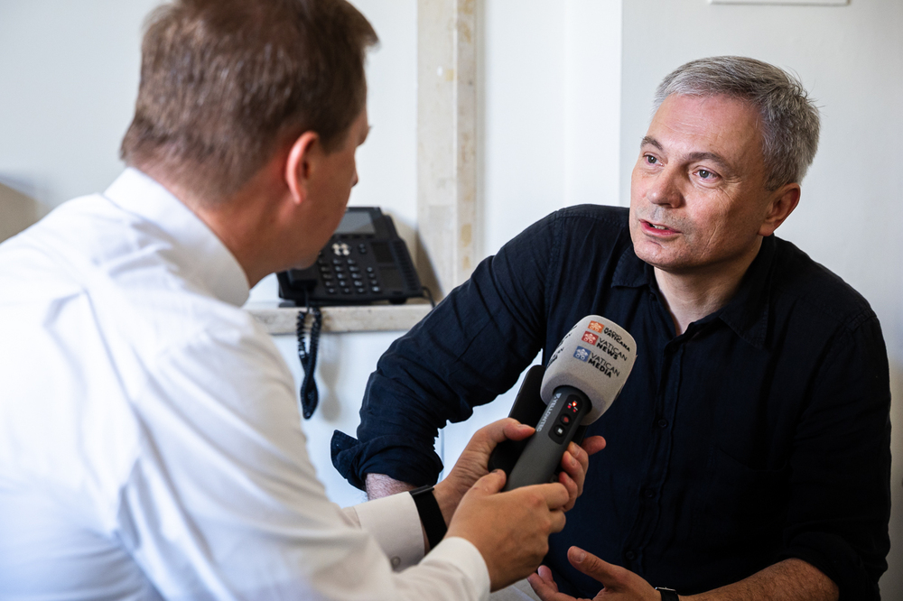 Dyrektor Biura Edukacji Narodowej IPN dr Adam Pleskaczyński w Radiu Watykańskim – 22 czerwca 2025. Fot. Sławek Kasper (IPN)