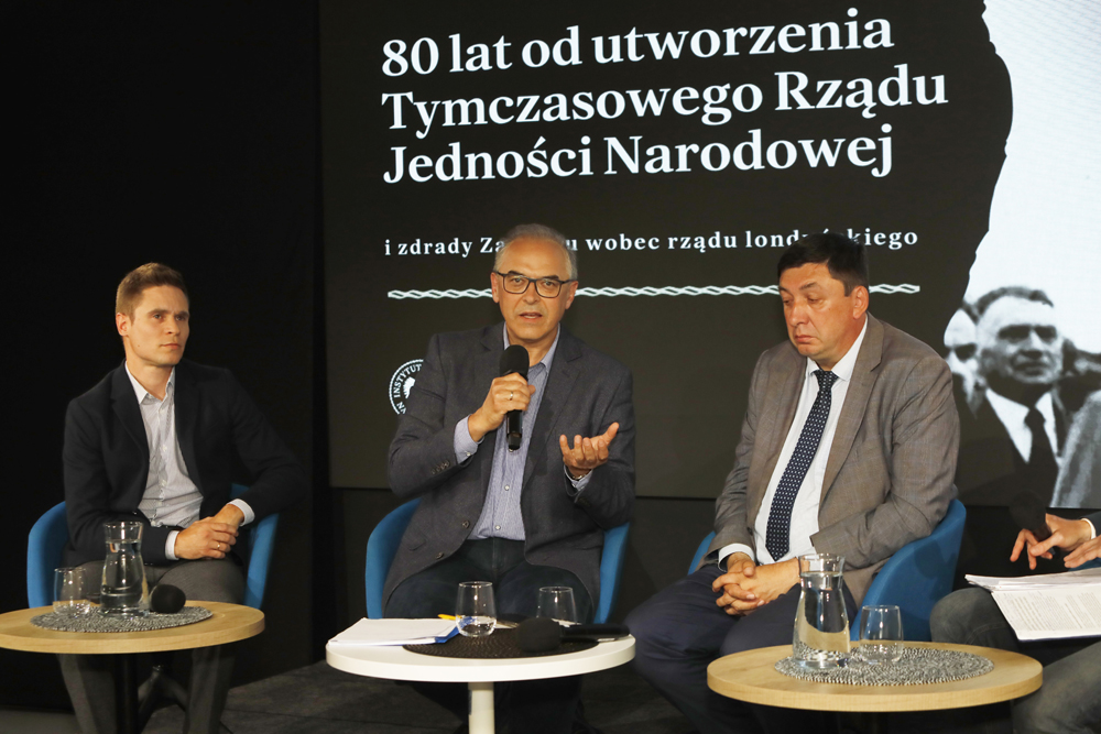 „80 lat od utworzenia Tymczasowego Rządu Jedności Narodowej i zdrady Zachodu wobec rządu londyńskiego” – dyskusja z ekspertami – Warszawa, 23 czerwca 2025. Fot. Piotr Życieński (IPN)